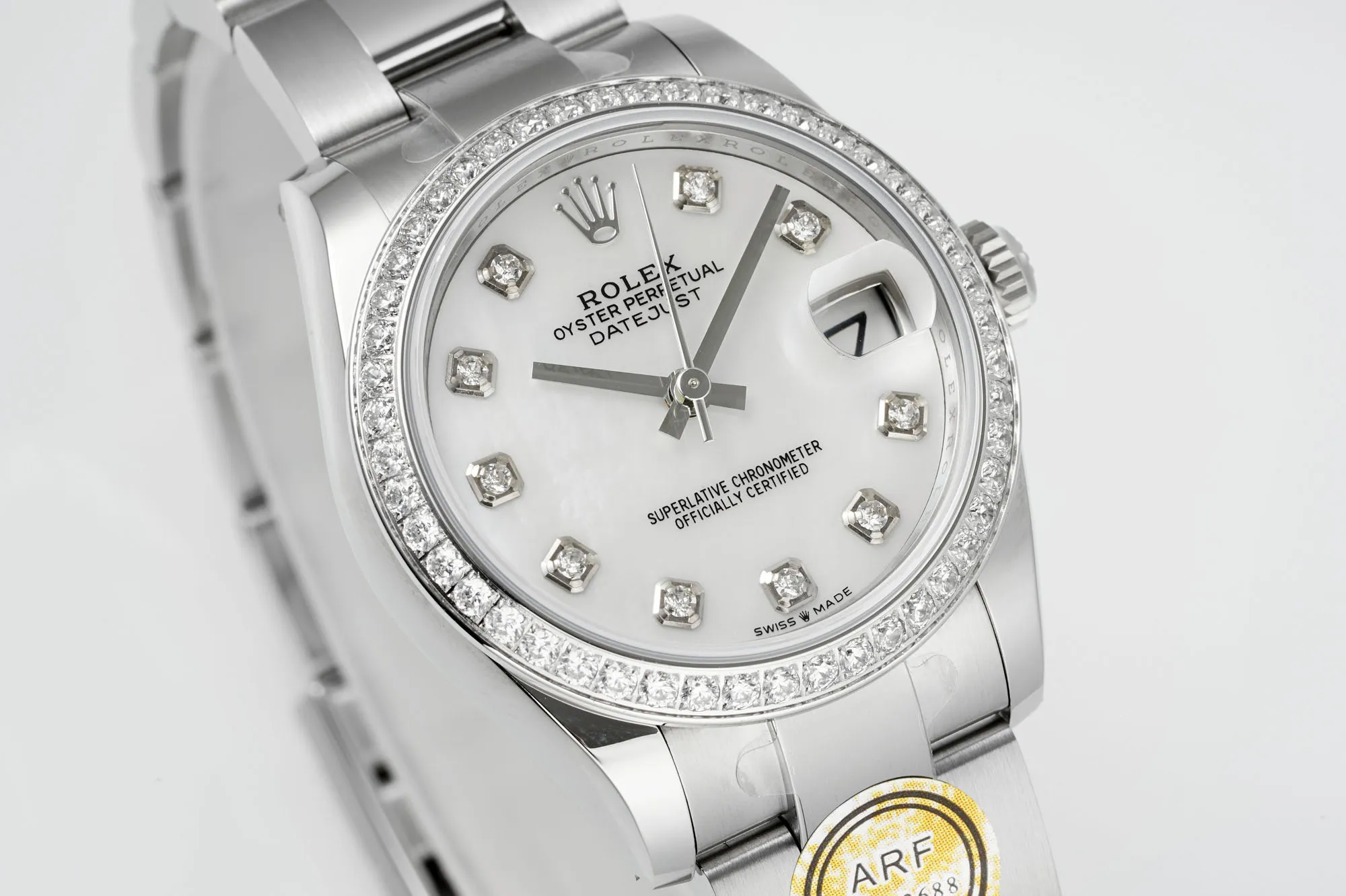 AR Factory Rolex Datejust 31mm White Dial Diamond Bezel Stainless Steel Oyster Bracelet Women’s Watch - 图片 3