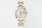AR Factory Rolex Datejust 31mm White Dial Diamond Bezel Two-Tone Oystersteel and Yellow Gold Ladies Watch