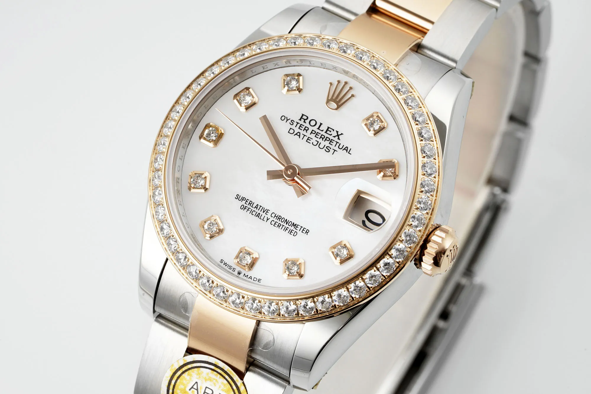 AR Factory Rolex Datejust 31mm White Dial Diamond Bezel Two-Tone Oystersteel and Yellow Gold Ladies Watch - 图片 2