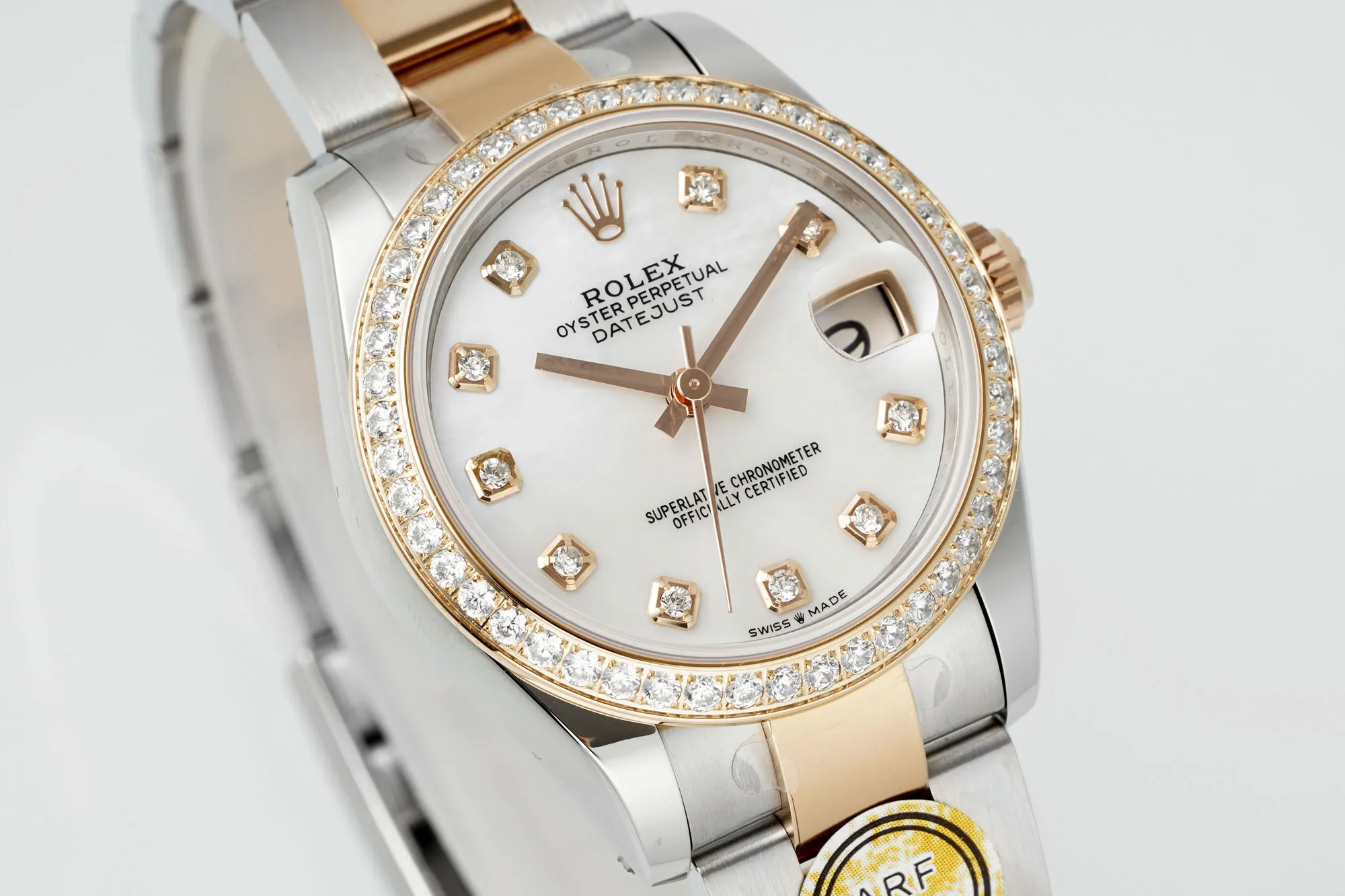 AR Factory Rolex Datejust 31mm White Dial Diamond Bezel Two-Tone Oystersteel and Yellow Gold Ladies Watch - 图片 3