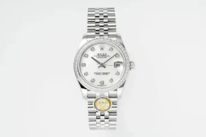AR Factory Rolex Datejust 31mm White Mother-of-Pearl Dial Diamond Bezel Stainless Steel Jubilee Bracelet Women’s Luxury Watch