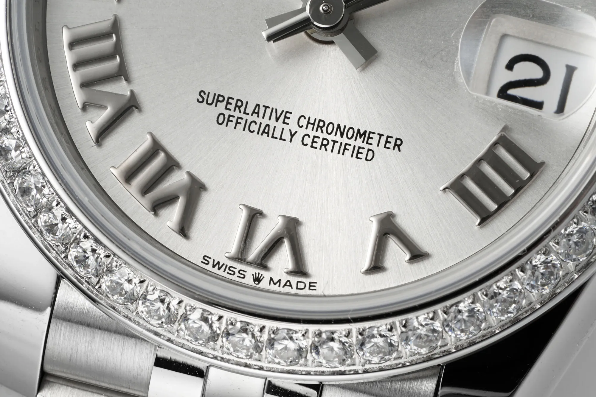 AR Factory Rolex Datejust 31mm White Roman Dial Diamond Bezel Jubilee Bracelet Stainless Steel Women’s Watch - 图片 3