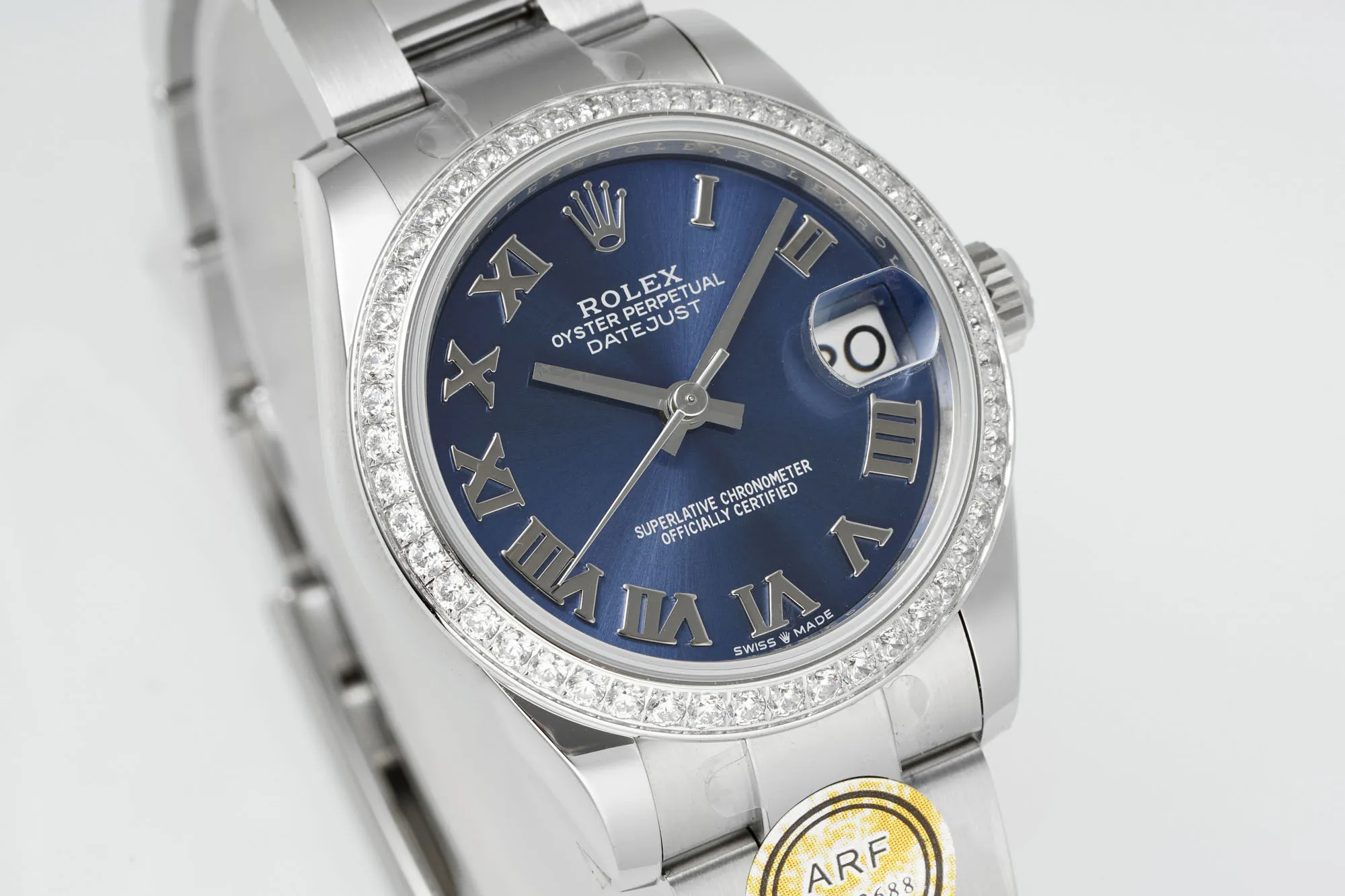 AR Factory Rolex Datejust 36mm Blue Dial Roman Numerals Diamond Bezel Stainless Steel Oyster Bracelet Luxury Watch - 图片 2