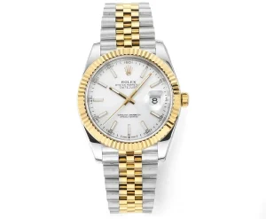 AR Factory Rolex Datejust 36mm Two-Tone Yellow Gold and Stainless Steel White Dial Fluted Bezel Jubilee Bracelet Men’s Watch