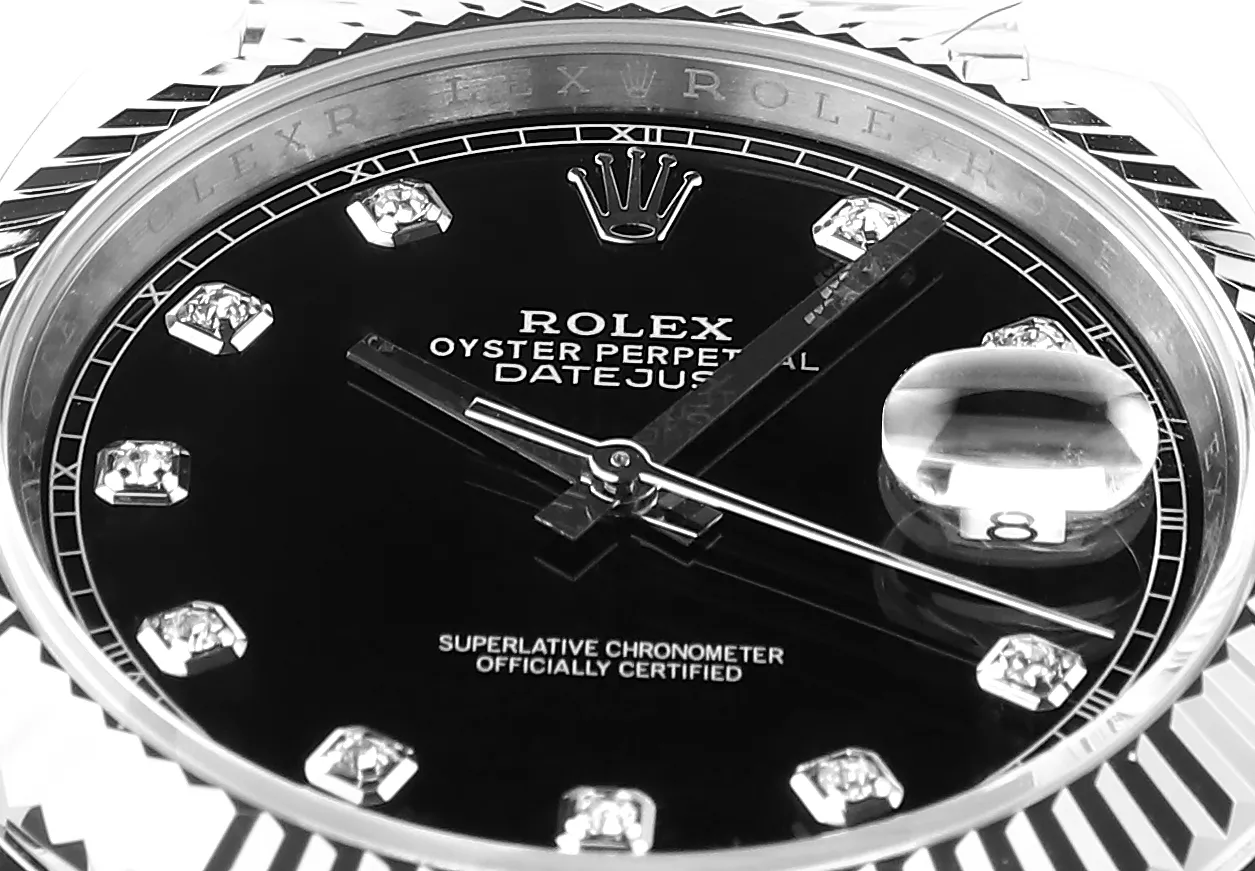 AR Factory Rolex Datejust 41mm Black Dial Diamond Markers Fluted Bezel Stainless Steel Jubilee Bracelet Men’s Luxury Watch - 图片 6