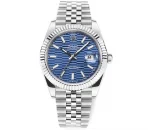 AR Factory Rolex Datejust 41mm Blue Dial Fluted Bezel Jubilee Bracelet Stainless Steel Automatic Men’s Watch