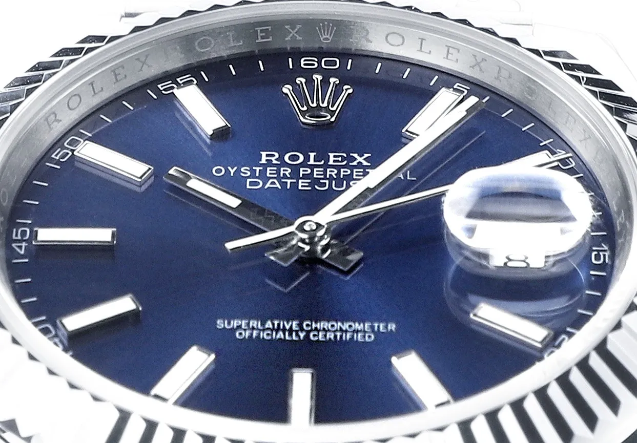 AR Factory Rolex Datejust 41mm Blue Dial Fluted Bezel Stainless Steel Jubilee Bracelet Men’s Watch - 图片 5