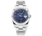 AR Factory Rolex Datejust 41mm Blue Roman Dial Fluted Bezel Stainless Steel Oyster Bracelet Men’s Watch