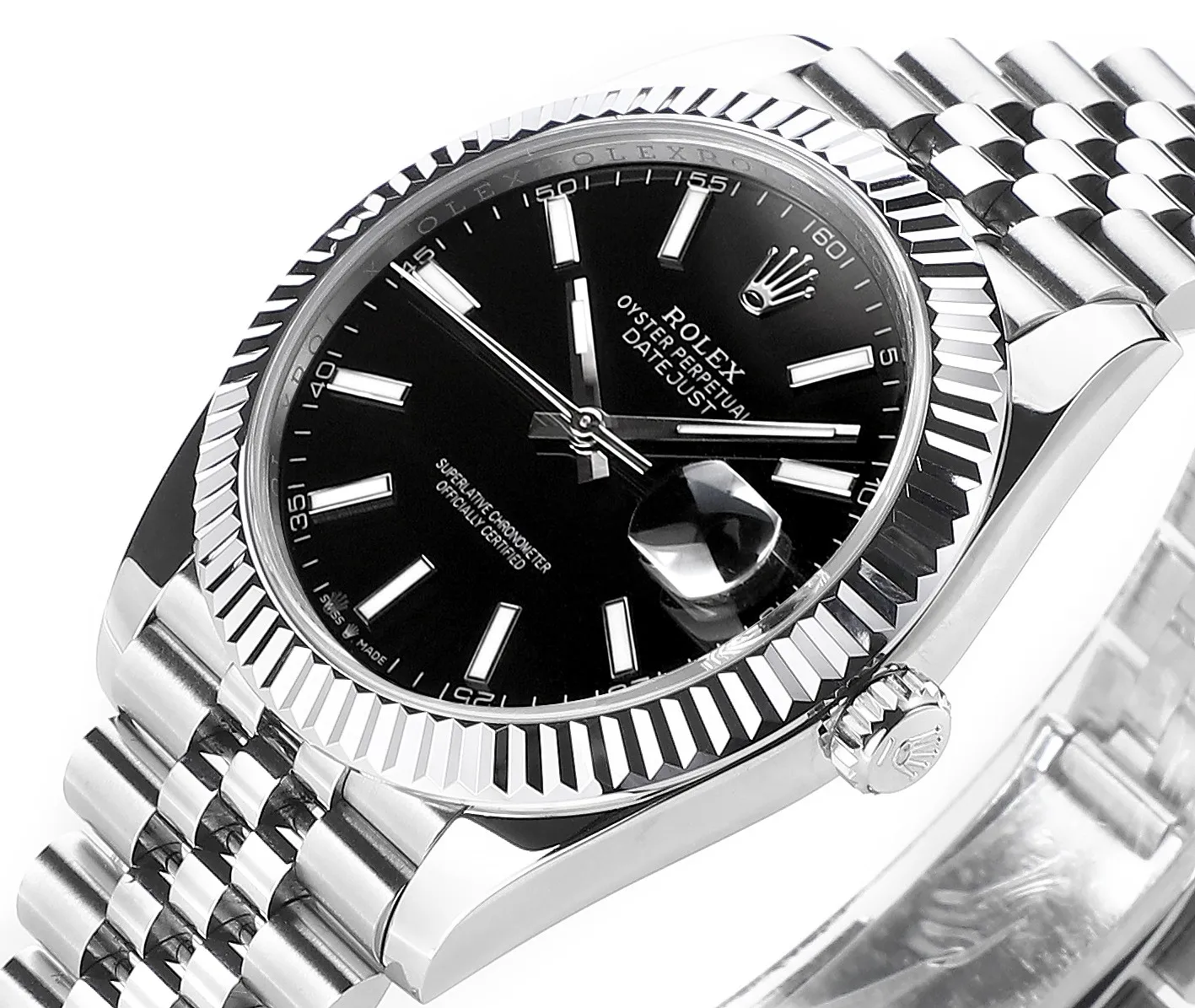AR Factory Rolex Datejust 41mm Stainless Steel Fluted Bezel Black Dial Jubilee Bracelet Men’s Luxury Watch - 图片 3