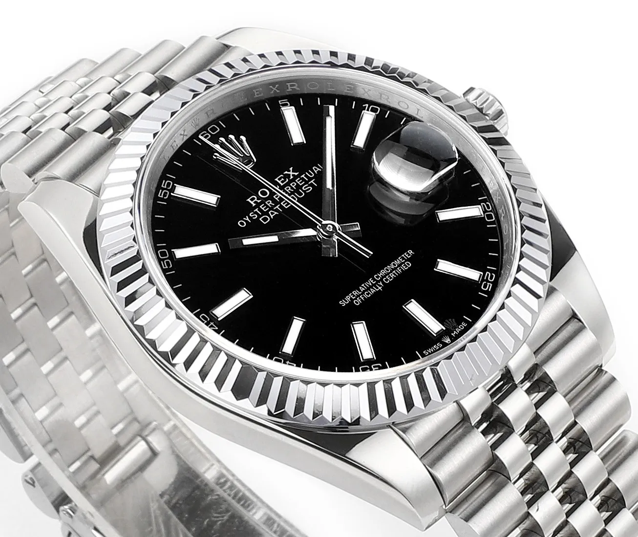 AR Factory Rolex Datejust 41mm Stainless Steel Fluted Bezel Black Dial Jubilee Bracelet Men’s Luxury Watch - 图片 4