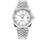 AR Factory Rolex Datejust 41mm Stainless Steel White Dial Fluted Bezel Jubilee Bracelet Automatic Men’s Watch