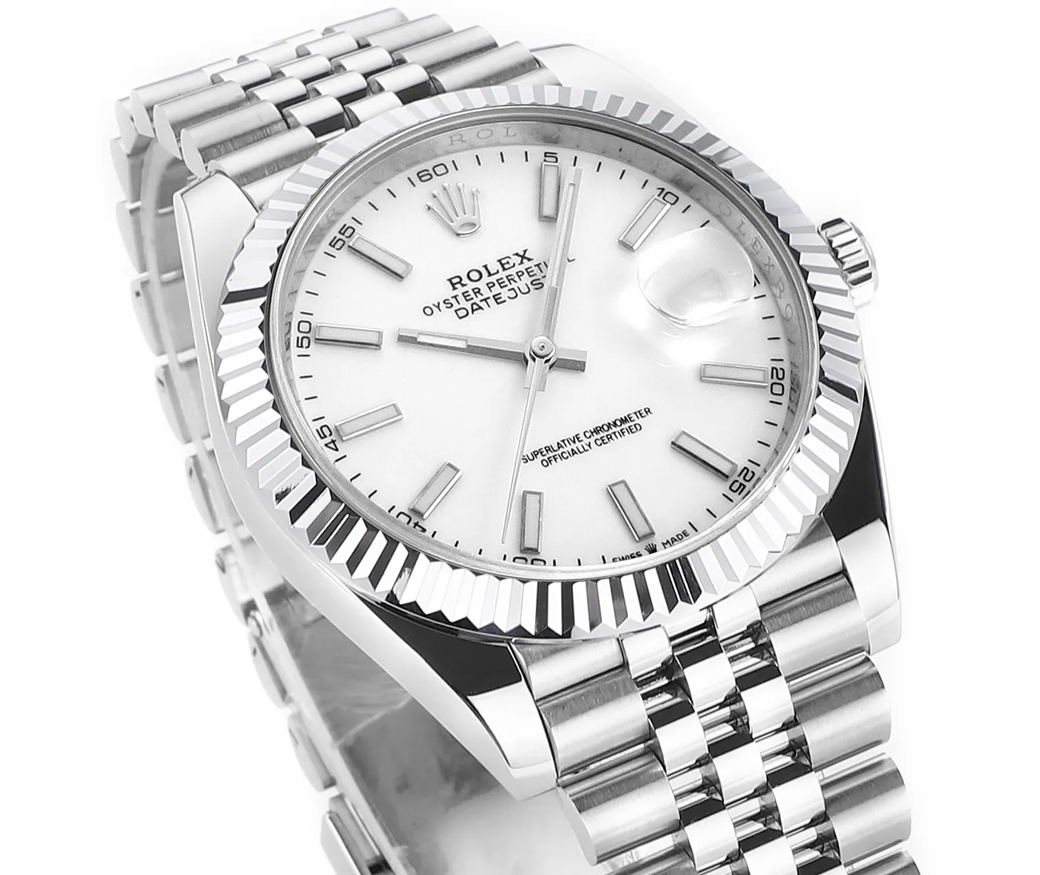 AR Factory Rolex Datejust 41mm Stainless Steel White Dial Fluted Bezel Jubilee Bracelet Automatic Men’s Watch - 图片 2