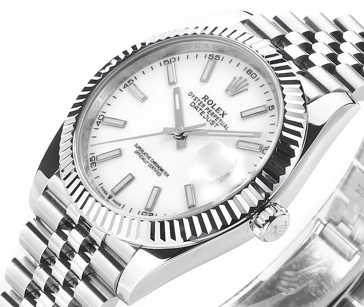 AR Factory Rolex Datejust 41mm Stainless Steel White Dial Fluted Bezel Jubilee Bracelet Automatic Men’s Watch - 图片 3