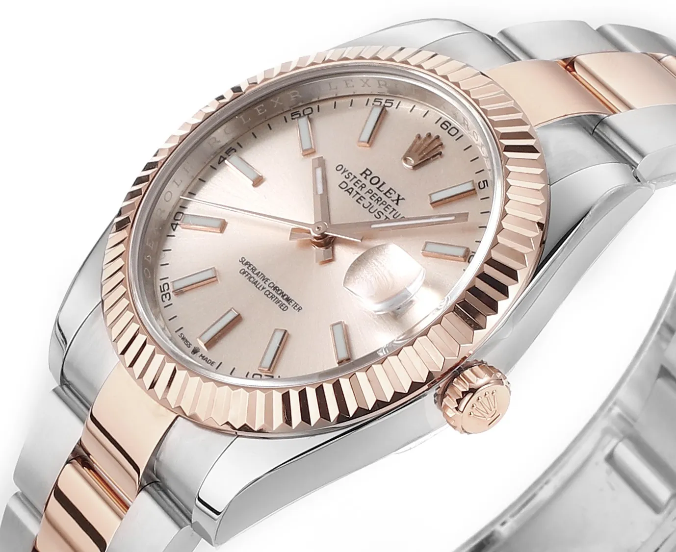 AR Factory Rolex Datejust 41mm Two-Tone Rose Gold and Stainless Steel Pink Dial Fluted Bezel Automatic Men’s Watch - 图片 4