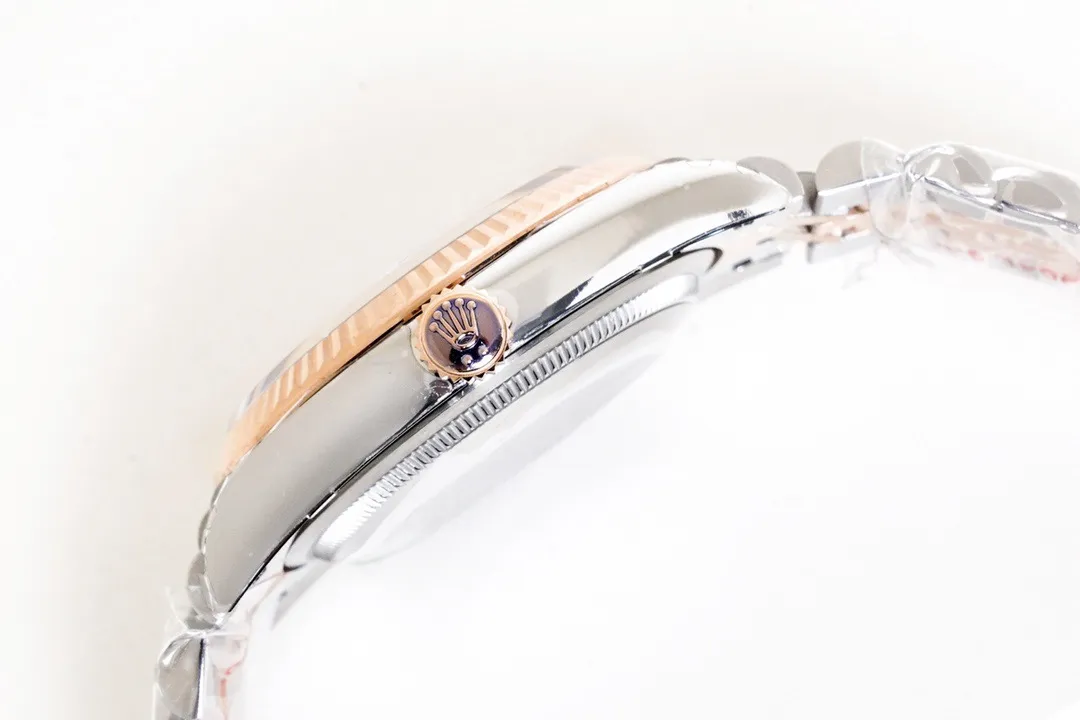 AR Factory Rolex Datejust 41mm Two-Tone Rose Gold and Steel Fluted Bezel Chocolate Brown Dial Jubilee Bracelet Automatic Men’s Watch - 图片 6