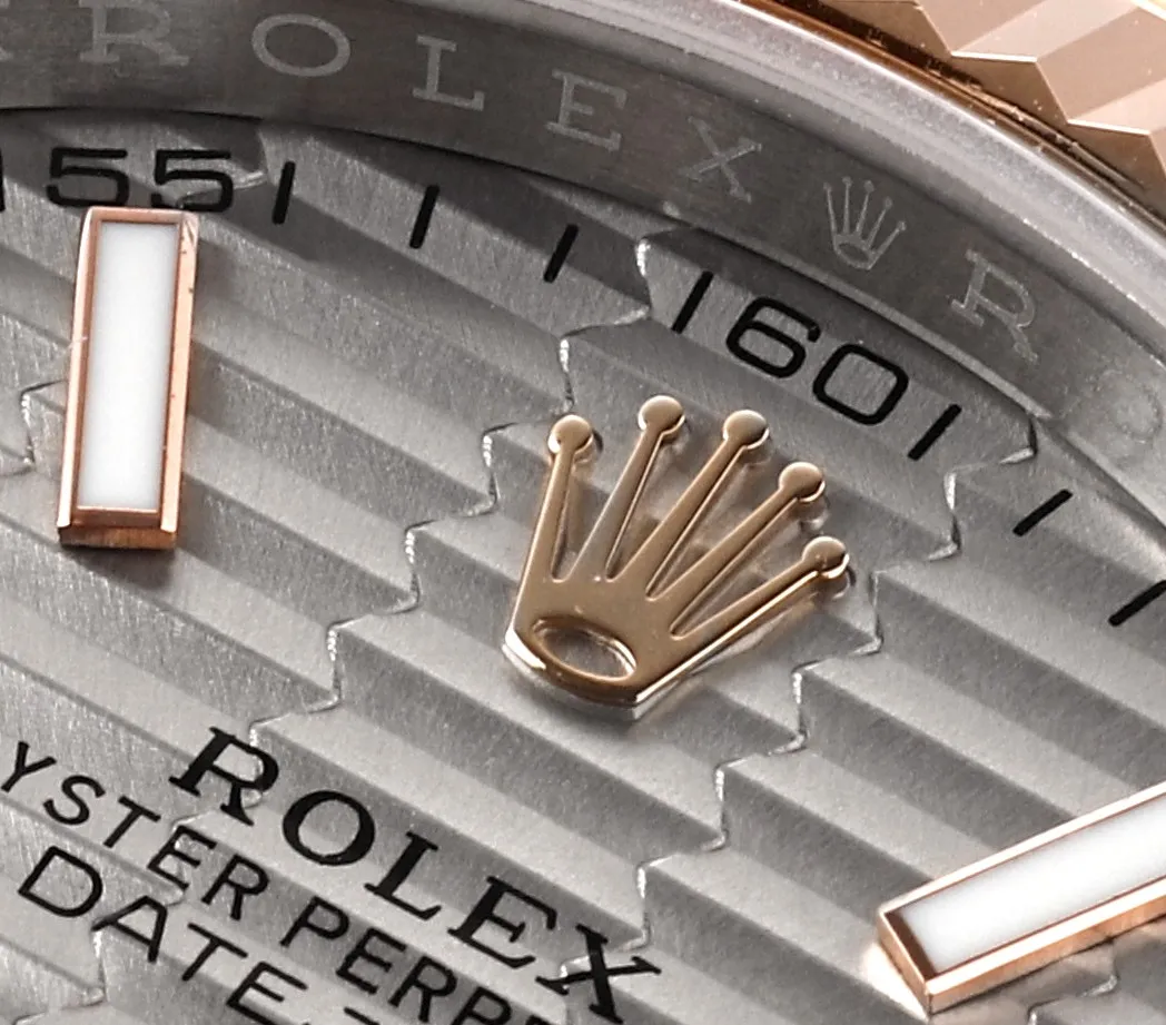 AR Factory Rolex Datejust 41mm Two-Tone Stainless Steel and Everose Gold Watch with Grey Textured Dial and Jubilee Bracelet - 图片 4