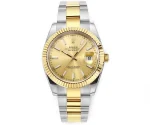 AR Factory Rolex Datejust 41mm Two-Tone Stainless Steel and Yellow Gold Fluted Bezel Champagne Dial Automatic Men’s Watch