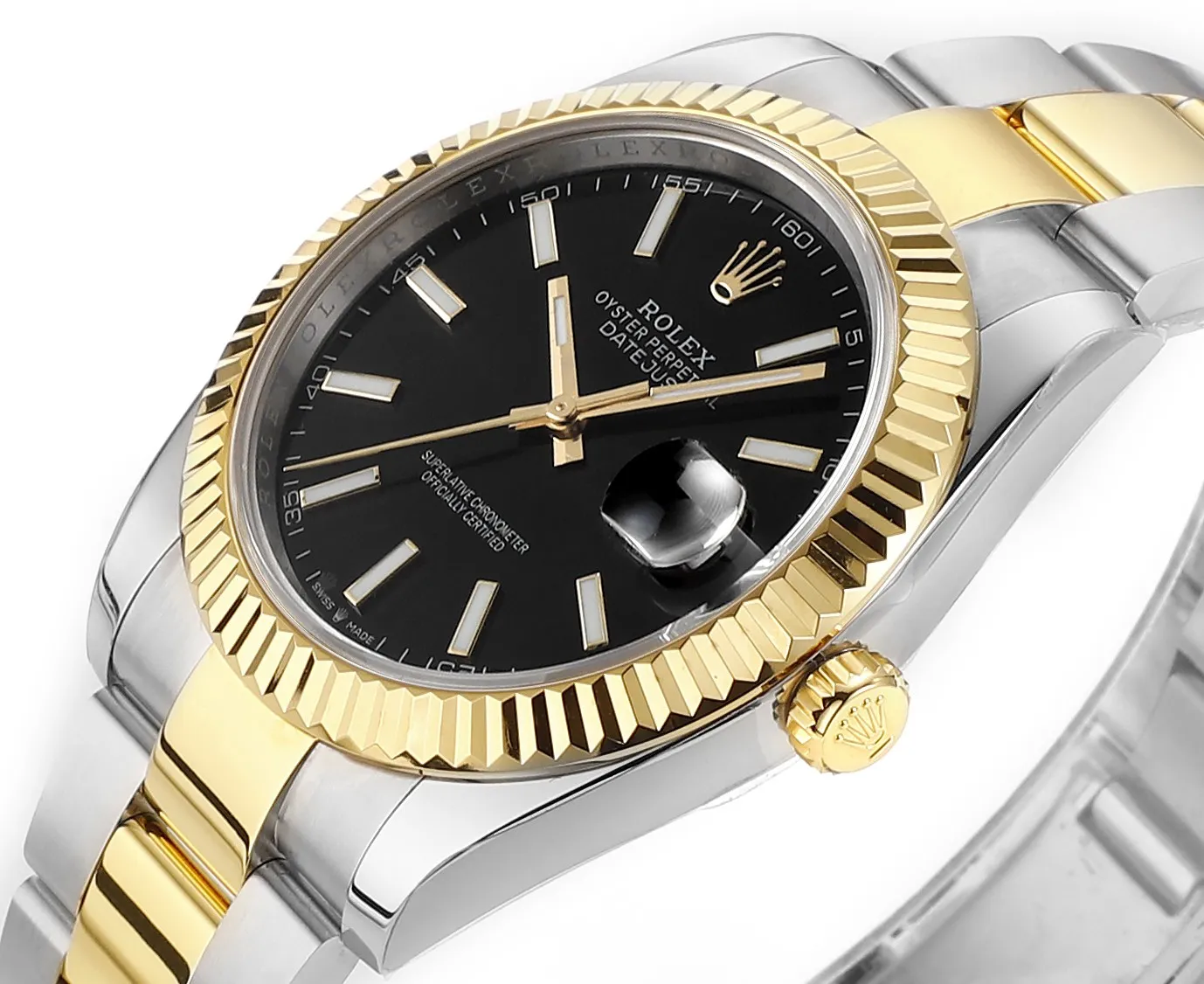AR Factory Rolex Datejust 41mm Two-Tone Yellow Gold and Stainless Steel Black Dial Fluted Bezel Automatic Men’s Watch - 图片 4