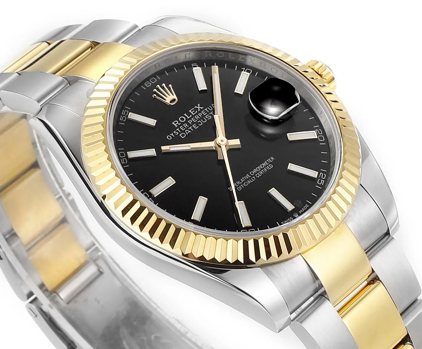 AR Factory Rolex Datejust 41mm Two-Tone Yellow Gold and Stainless Steel Black Dial Fluted Bezel Automatic Men’s Watch - 图片 5