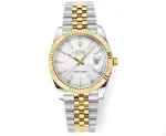 AR Factory Rolex Datejust 41mm Two-Tone Yellow Gold and Stainless Steel Fluted Bezel White Dial Jubilee Bracelet Luxury Watch