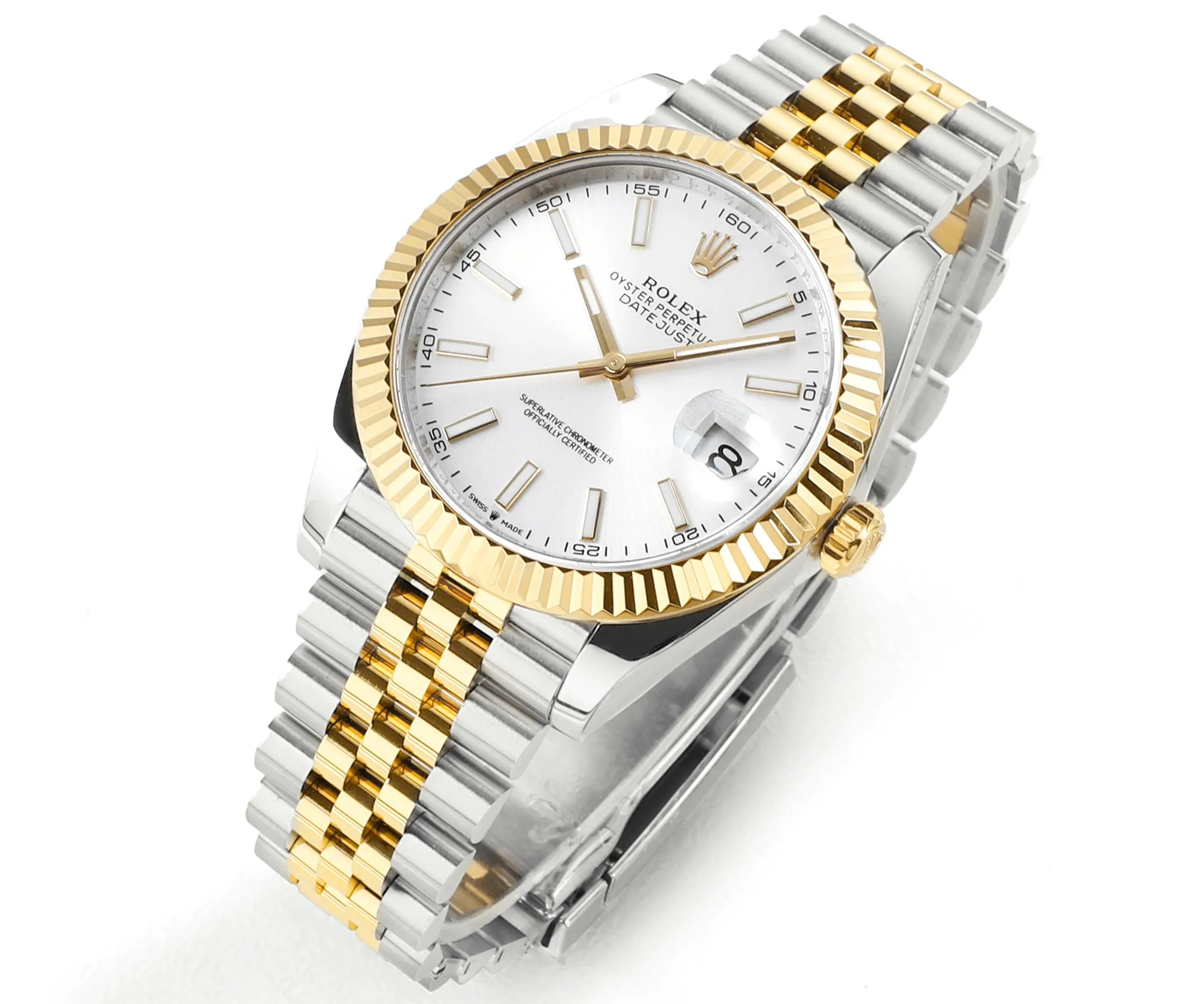 AR Factory Rolex Datejust 41mm Two-Tone Yellow Gold and Stainless Steel Fluted Bezel White Dial Jubilee Bracelet Luxury Watch - 图片 2