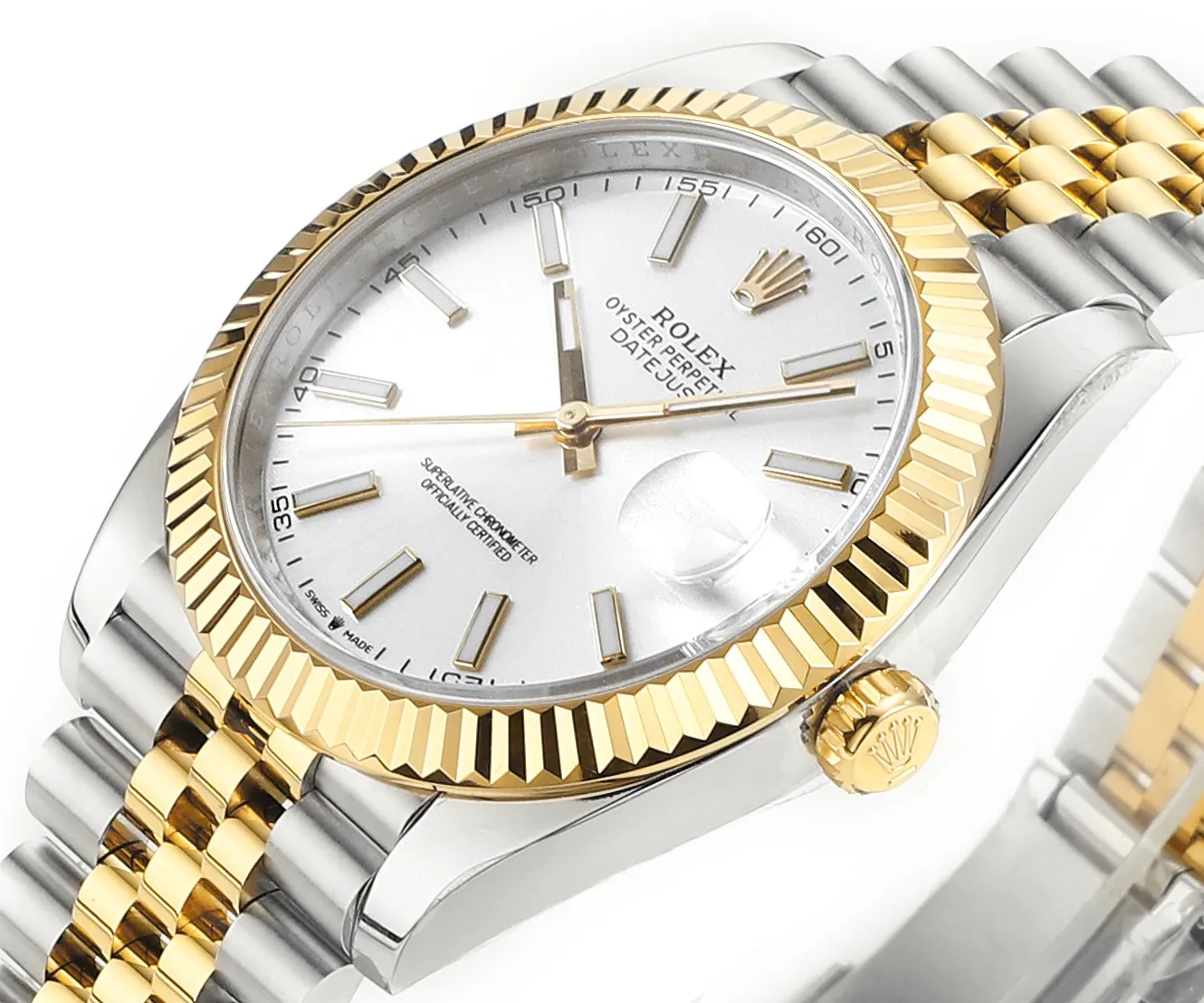 AR Factory Rolex Datejust 41mm Two-Tone Yellow Gold and Stainless Steel Fluted Bezel White Dial Jubilee Bracelet Luxury Watch - 图片 3