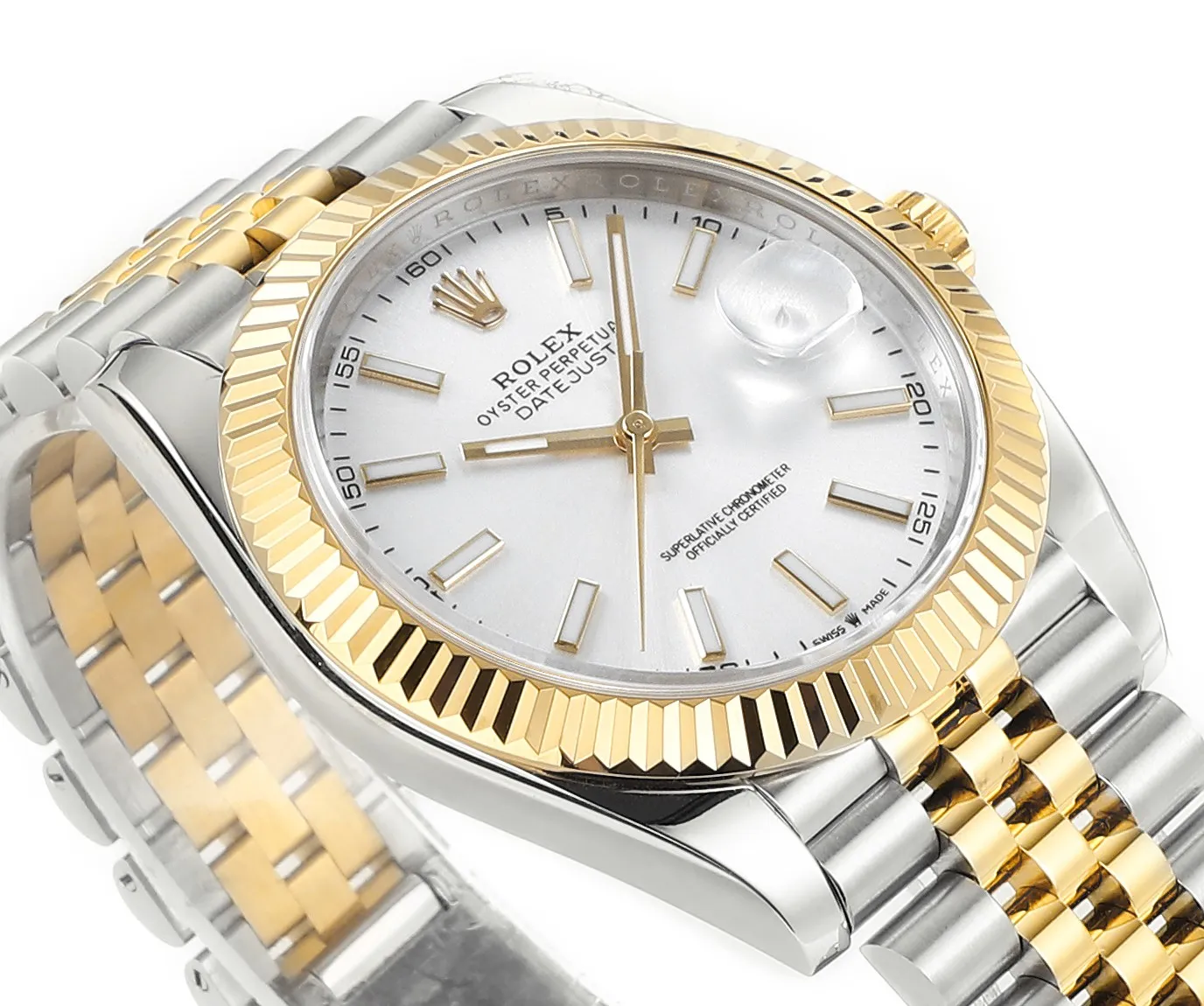 AR Factory Rolex Datejust 41mm Two-Tone Yellow Gold and Stainless Steel Fluted Bezel White Dial Jubilee Bracelet Luxury Watch - 图片 4