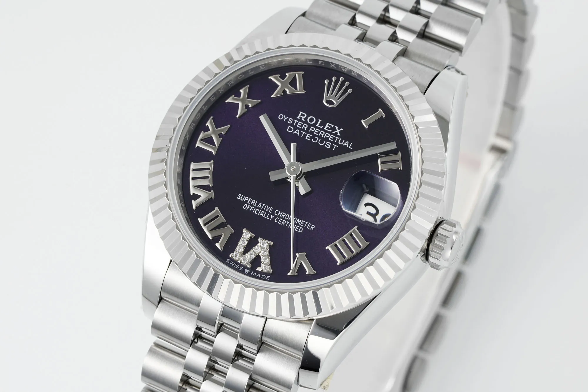 AR Factory Rolex Datejust Purple Dial Roman Numerals Stainless Steel Jubilee Bracelet Women’s Luxury Watch - 图片 2