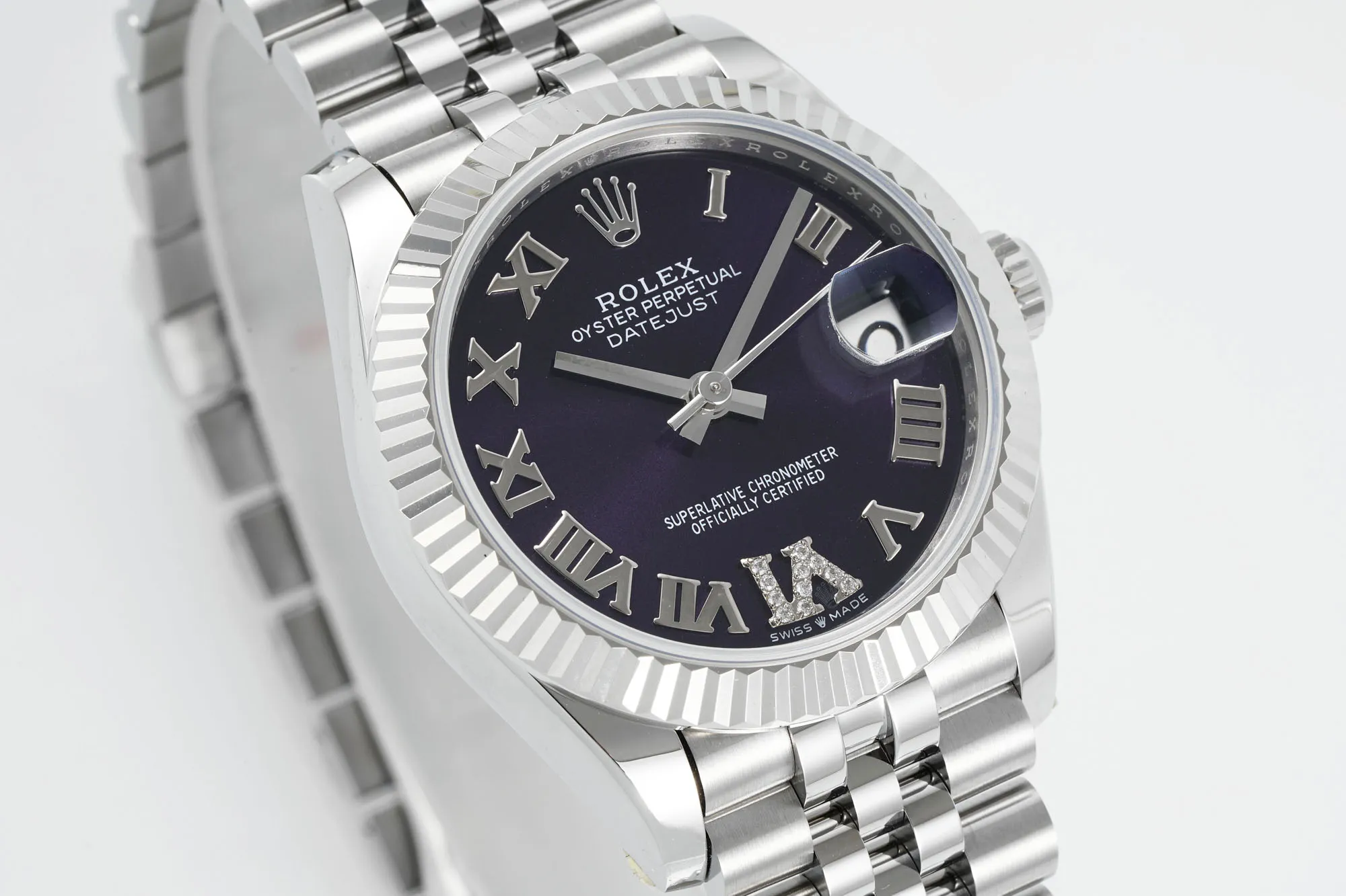 AR Factory Rolex Datejust Purple Dial Roman Numerals Stainless Steel Jubilee Bracelet Women’s Luxury Watch - 图片 3