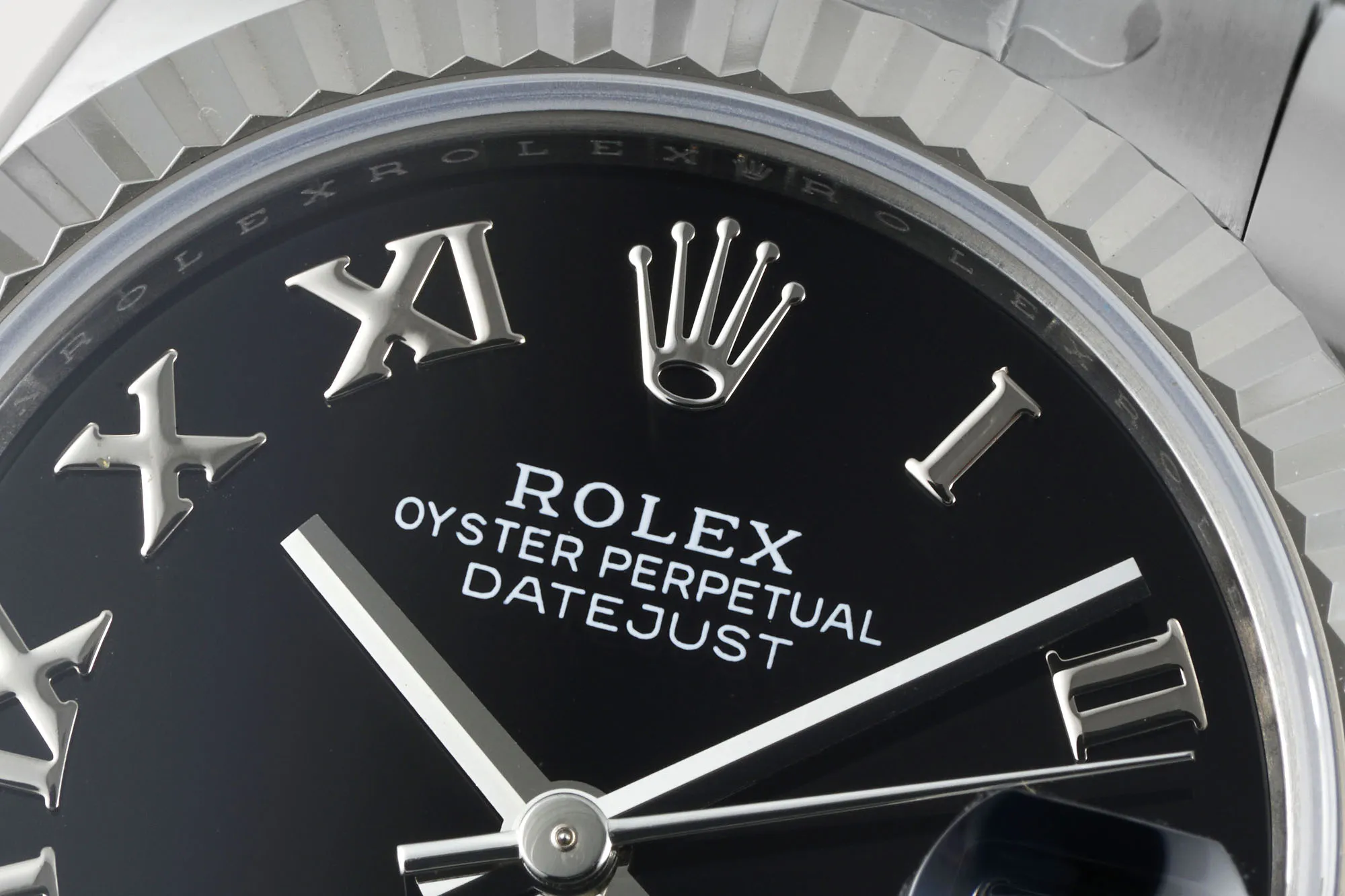 AR Factory Rolex Datejust Stainless Steel Black Dial Roman Numerals Fluted Bezel Automatic Men’s Watch - 图片 4