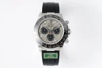 AR Factory Rolex Daytona 7750 Movement – White Dial with Black Subdials, Stainless Steel Case, Rubber Strap by VSF Watches Official