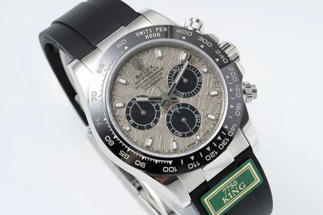 AR Factory Rolex Daytona 7750 Movement – White Dial with Black Subdials, Stainless Steel Case, Rubber Strap by VSF Watches Official - 图片 4
