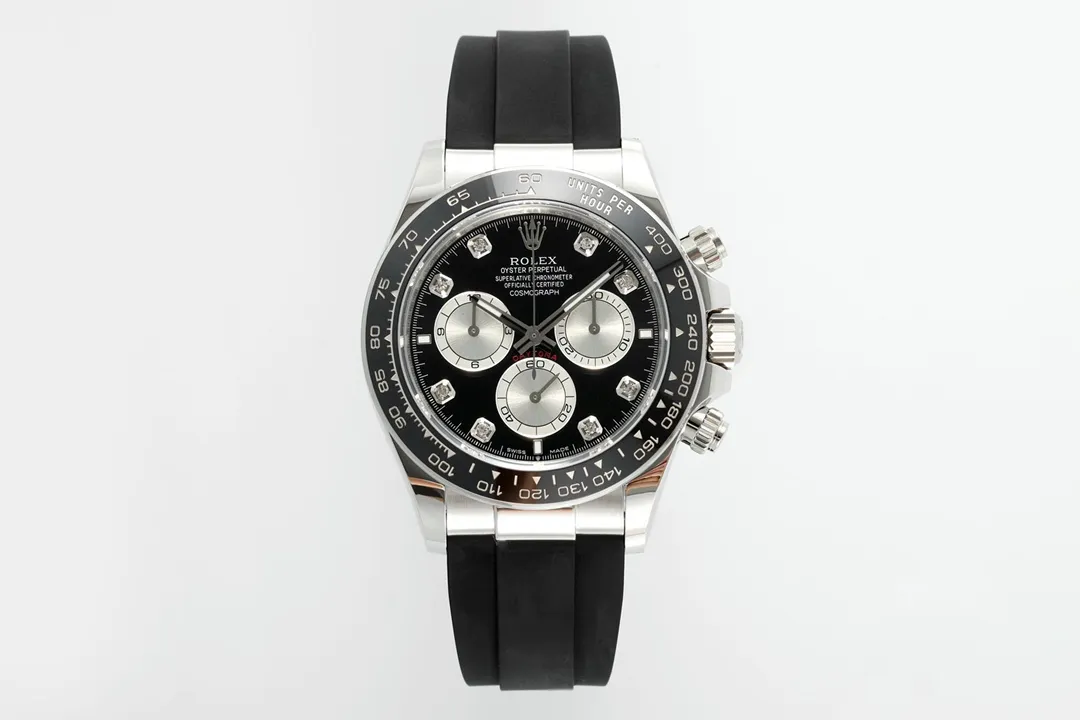 AR Factory Rolex Daytona – Black Dial, Stainless Steel Case, Rubber Strap VSF Watches Chronograph