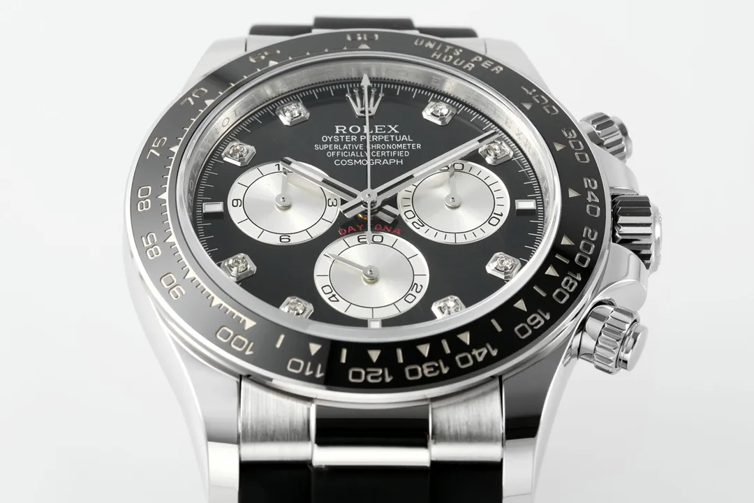 AR Factory Rolex Daytona – Black Dial, Stainless Steel Case, Rubber Strap VSF Watches Chronograph - 图片 4