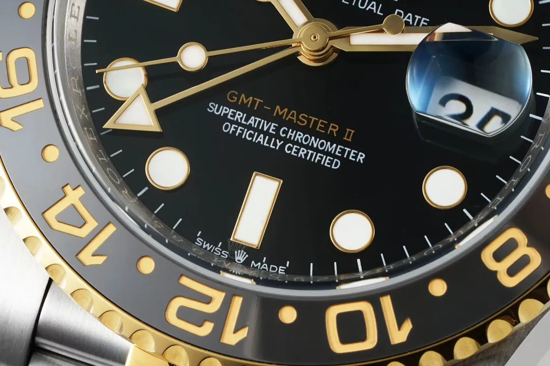 AR Factory Rolex GMT-Master II Men’s Luxury Watch – Black Dial, Black Ceramic Bezel, Two-Tone Oyster - 图片 3