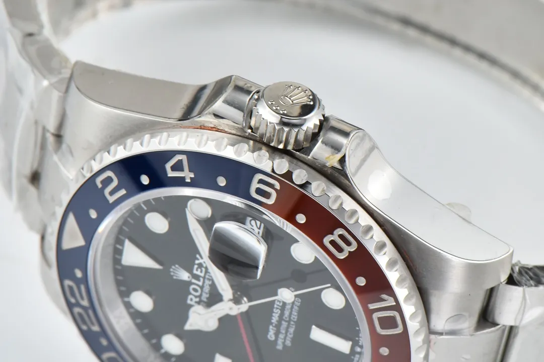 AR Factory Rolex GMT-Master II Pepsi Blue Red Ceramic Bezel Black Dial Stainless Automatic Watch - 图片 5
