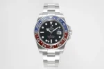 AR Factory Rolex GMT-Master II Pepsi Blue Red Ceramic Bezel Black Dial Stainless Steel Watch