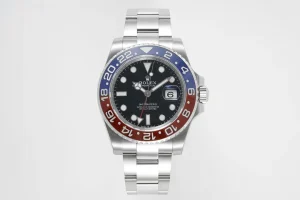 AR Factory Rolex GMT-Master II Pepsi Blue Red Ceramic Bezel Black Dial Stainless Steel Watch