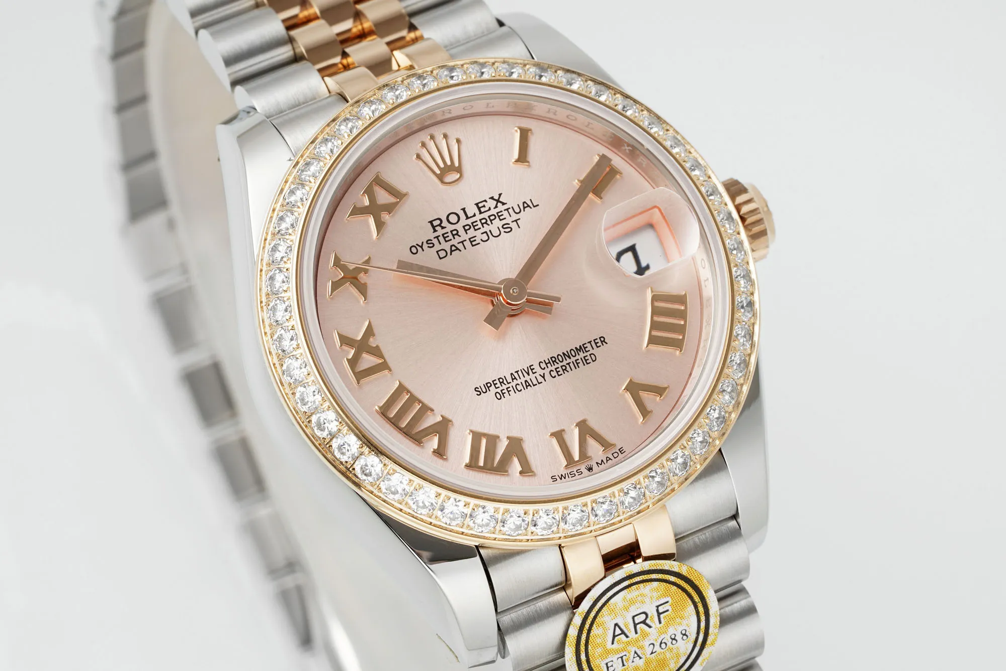 AR Factory Rolex Lady-Datejust 28mm Pink Dial Diamond Bezel Two-Tone Stainless Steel and Yellow Gold Jubilee Bracelet Automatic Watch - 图片 2
