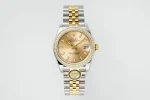 AR Factory Rolex Lady-Datejust 31mm Champagne Dial Diamond-Set Bezel Two-Tone Yellow Gold and Steel Jubilee Bracelet Luxury Watch