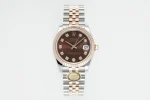 AR Factory Rolex Lady-Datejust 31mm Chocolate Brown Dial Diamond-Set Bezel Everose Rolesor Jubilee Bracelet Watch