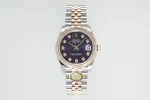 AR Factory Rolex Lady-Datejust 31mm Everose Gold & Steel Aubergine Diamond Dial Jubilee Bracelet Watch