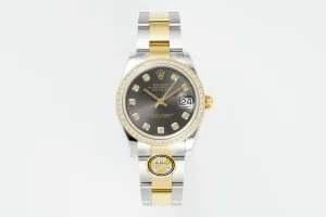 AR Factory Rolex Lady-Datejust 31mm Oystersteel and Yellow Gold Diamond Bezel Black Dial Luxury Women’s Watch