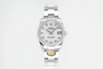 AR Factory Rolex Lady-Datejust 31mm White Dial Diamond Bezel Stainless Steel Oyster Bracelet Women’s Watch