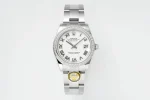 AR Factory Rolex Lady-Datejust 31mm White Roman Dial Diamond Bezel Stainless Steel Oyster Bracelet Women’s Watch