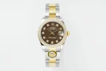 AR Factory Rolex Lady-Datejust Chocolate Dial Diamond Bezel Two-Tone Stainless Steel and Yellow Gold Watch