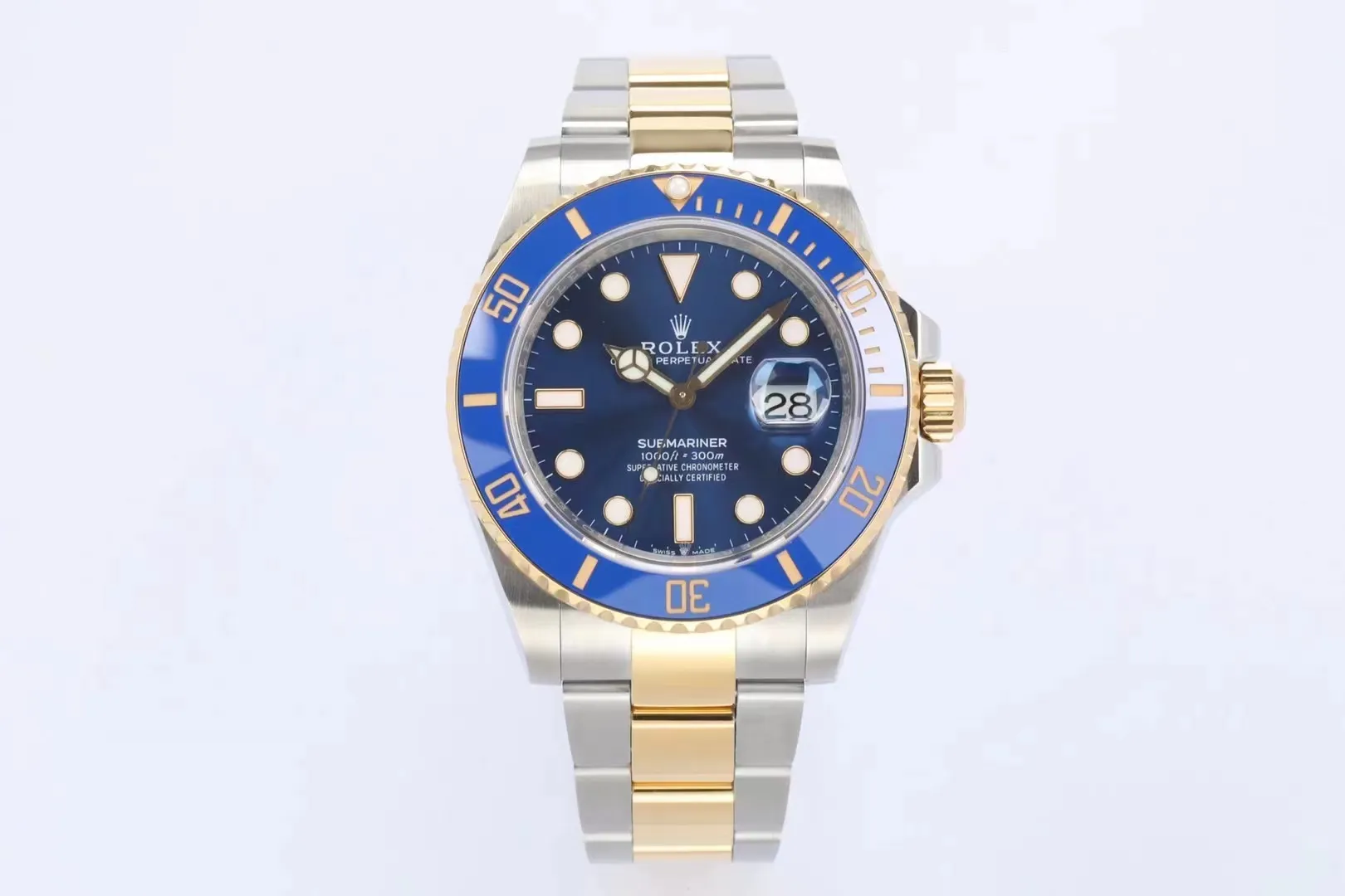 AR Factory Rolex Submariner Date Blue Dial Ceramic Bezel Two-Tone Stainless Steel Watch