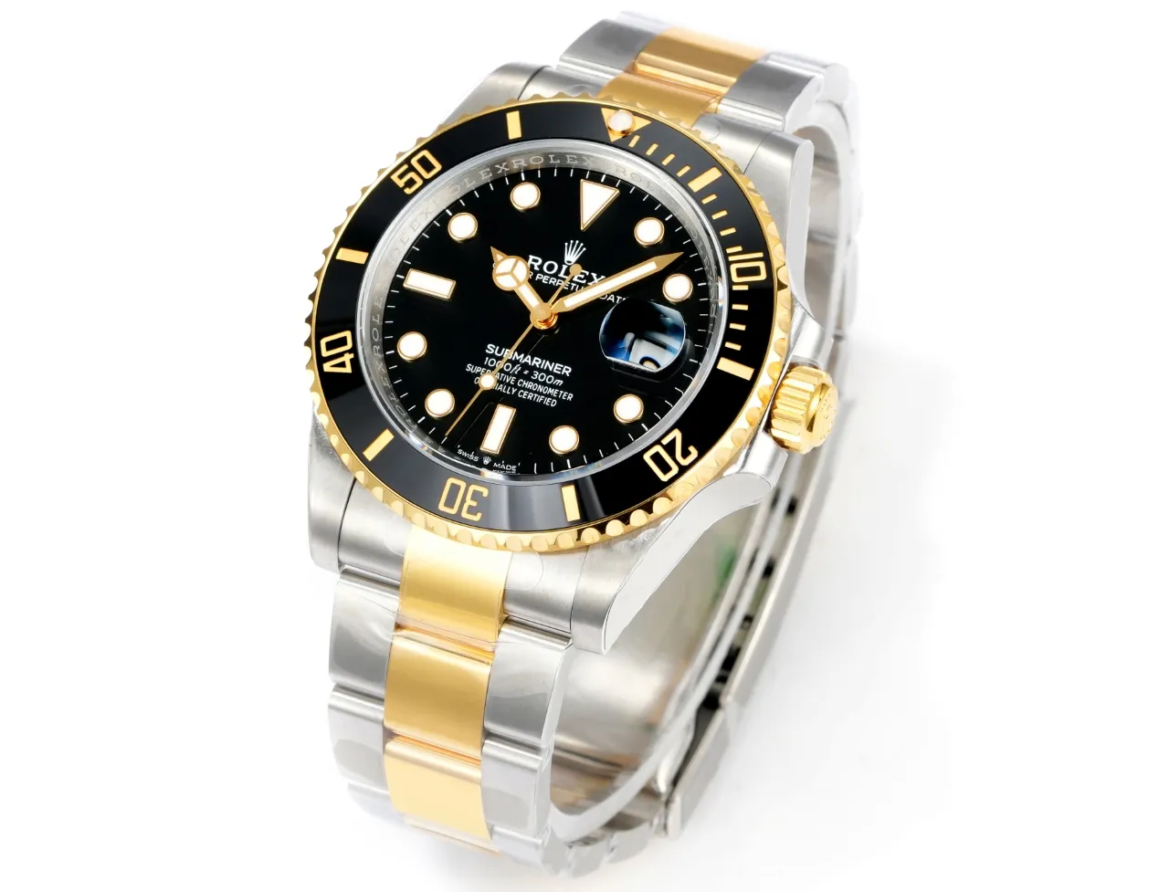 AR Factory Rolex Submariner Date Two-Tone Steel and Yellow Gold Black Watch - 图片 2