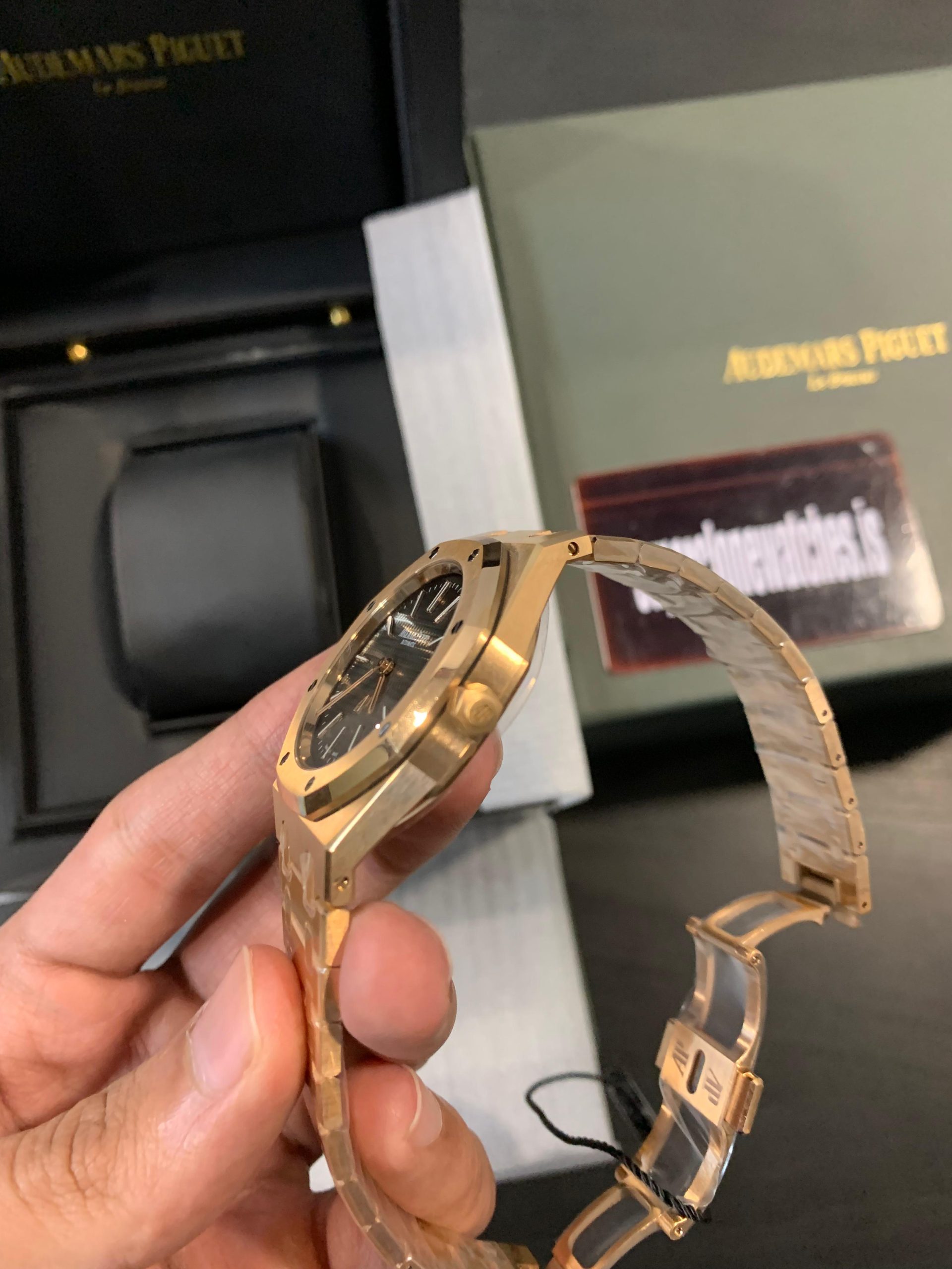 Audemars Piguet Royal Oak Jumbo 16202 Rose Gold Slate Grey Gradient Dial 50th Anniversary Replica - 图片 3