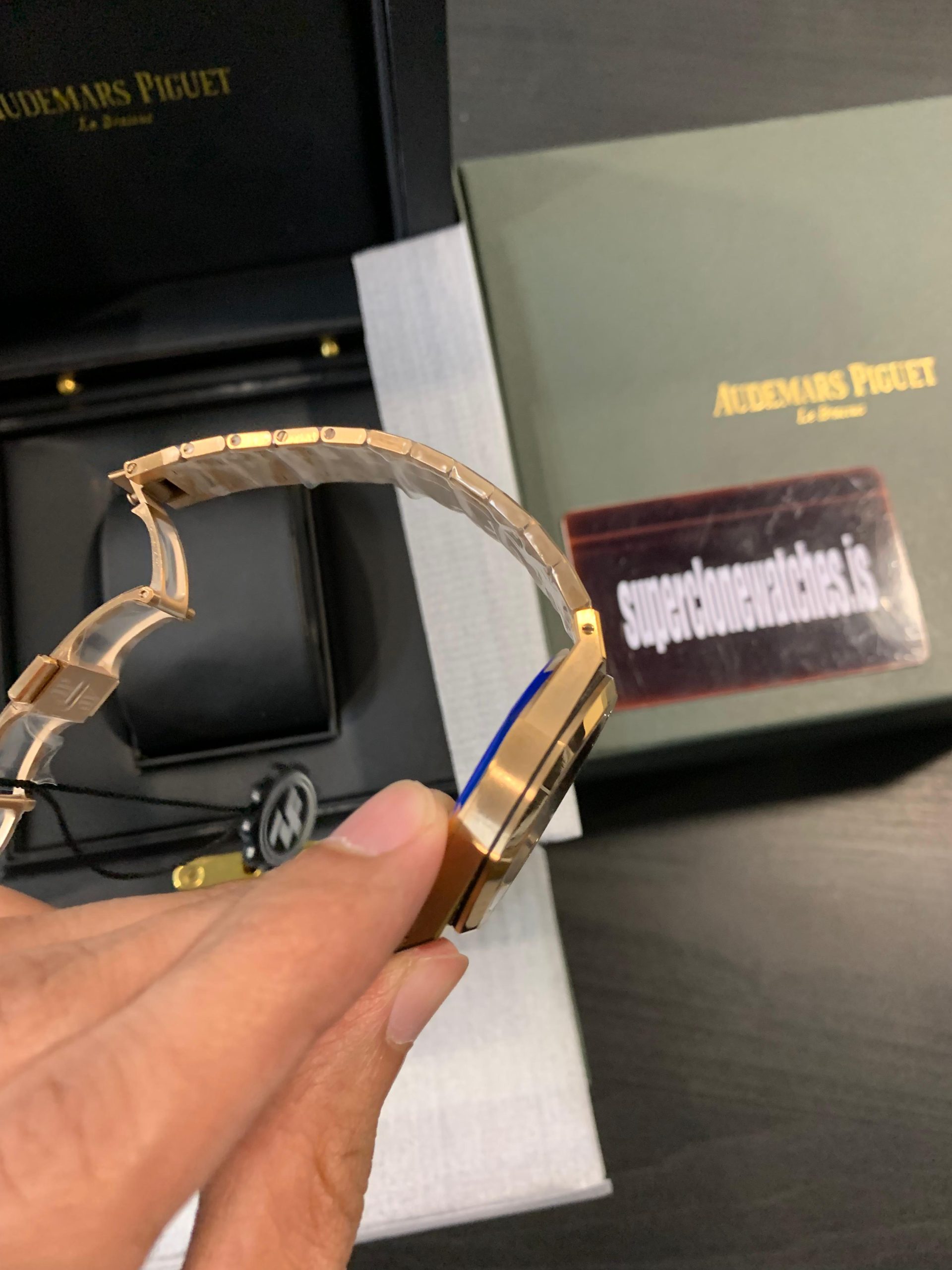 Audemars Piguet Royal Oak Jumbo 16202 Rose Gold Slate Grey Gradient Dial 50th Anniversary Replica - 图片 5